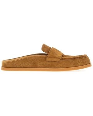 Gucci Camel Suede Slippers - Brown