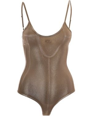 DIESEL Sandy Imyny Sprayed Mylar Bodysuit - Brown