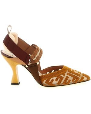 Fendi Slingback Court Shoes - Brown