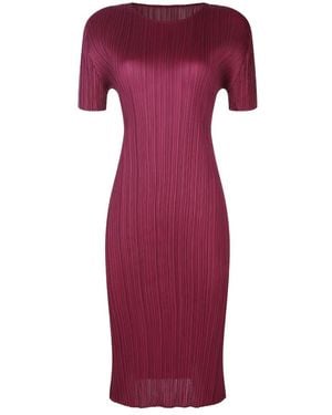 Pleats Please Issey Miyake Midi Dresses - Purple