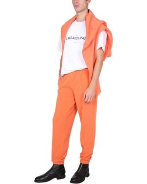 Helmut Lang Knitted Jogging Pants Cotton Track - Orange