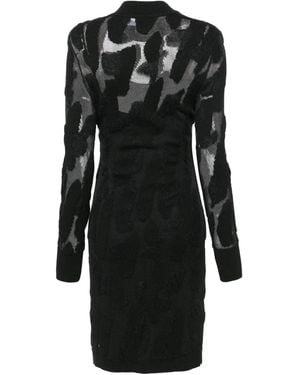 Ferragamo Ferragamo 3D-Knit Semi-Sheer Midi Dress - Black