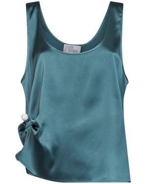 GIUSEPPE DI MORABITO Oil Satin Draped Top - Blue