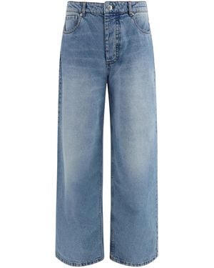 Ami Paris Cotton Wide-Leg Jeans - Blue