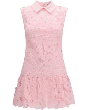 Self-Portrait Guipure Mini Dress Polyester - Pink