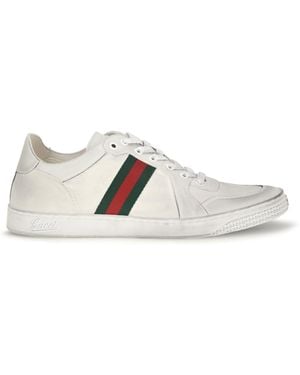 Gucci Stretch Leather Trainers - White