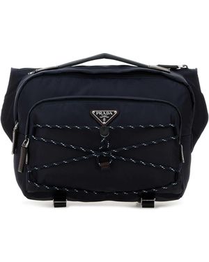 Prada Dark Re-Nylon Speedrock Belt Bag - Black
