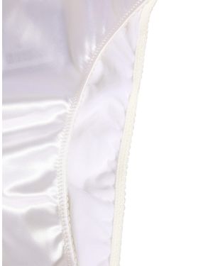 Dolce & Gabbana Dolce & Gabbana Satin High-Waist Logo Brief - White