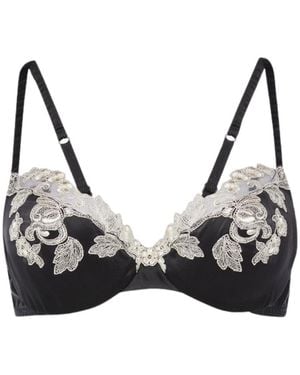 La Perla Silk Underwired Bra With Ivory Frastaglio Plm005123,,Ivory Clothing - Black