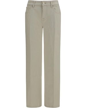 7FOR Calie Straight Cotton; Elastane Jean - Grey