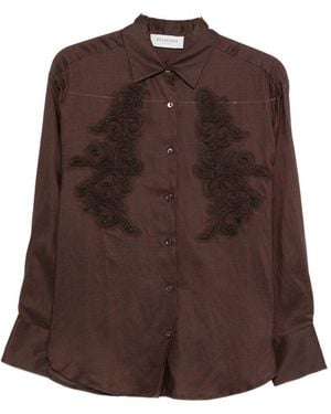 ERMANNO FIRENZE Line Blend Shirt - Brown