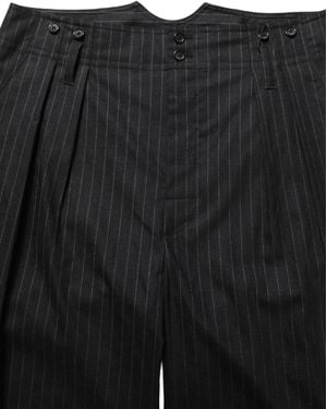 Dolce & Gabbana Black Pinstripe Wool Men Dress Trouser Trousers