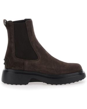 Tod's Leather Ankle Boots Sheep - Black
