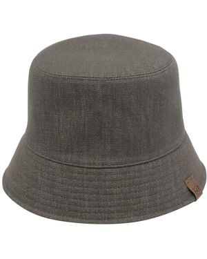 Brunello Cucinelli Sparkling No-Fade Denim Monile Bucket Hat - Grey