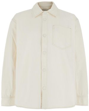 Ami Paris Cotton Shirt With Adc Embroidery - White