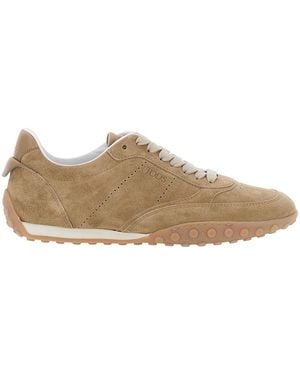 Tod's Low-Top Suede Sneakers Calfskin Sneakers - Brown