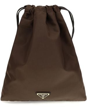 Prada Wish Re-Nylon Clutch Polyamide Clutches - Brown