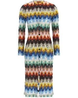 Missoni Lamé Lace Cardigan - Blue