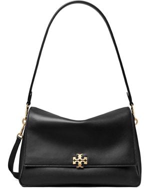 Tory Burch Charlie Leather Shoulder Bag - Black