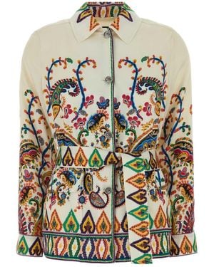 Etro Printed Satin Shirt - Grey