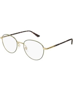Gucci Eyeglasses Round Full Rim, - Frame And Clear Demo Lenses Lens Gg0392O004 - Metallic