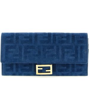 Fendi Continental Baguette Wallet On Chain - Blue