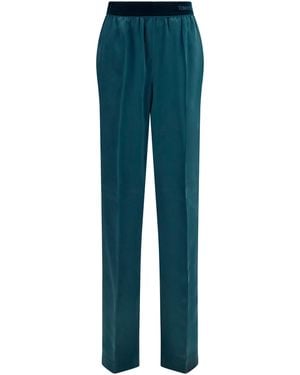 Tom Ford Stretch Silk Satin Trousers Silk; Elastane - Blue