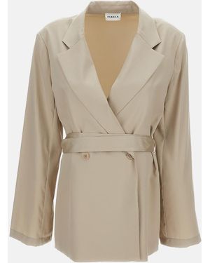 P.A.R.O.S.H. Belted Blazer - Natural