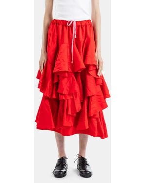 Comme des Garçons Pleated Midi Skirt - Red