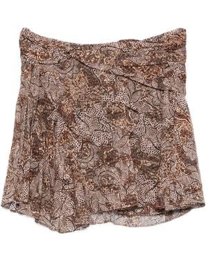 Isabel Marant Camia Printed Mini Skirt - Brown