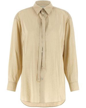 Lemaire Silk Tie-Front Shirt - Natural