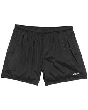 Cole Buxton Logo-Print Swim Shorts - Black