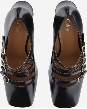 Chloé Janis Shiny Leather Court Shoes - Brown