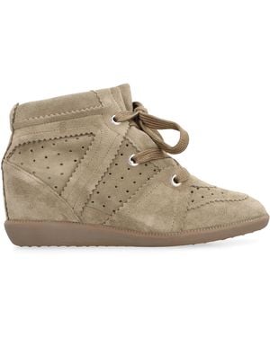 Isabel Marant Wedge Sneakers Bobby Calf Leather Sneakers - Brown