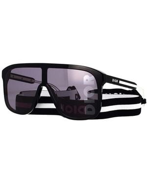 Dior Sunglasses Shield Full Rim, Shiny Frame And Smoke Mirror Lens Fastm1I10A8 Default Title - Grey