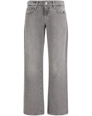 7FOR Low-Rise Straight Jeans Cotton; Elastane - Grey
