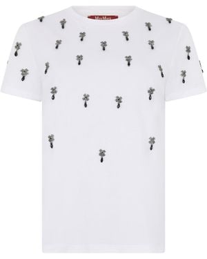 Max Mara Pontile Cotton Crew-Neck T-Shirt - Grey