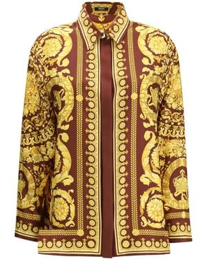 Versace Printed Silk Shirt - Metallic