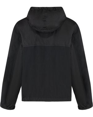 Stone Island Hooded Windbreaker Polyamide Raincoats - Black