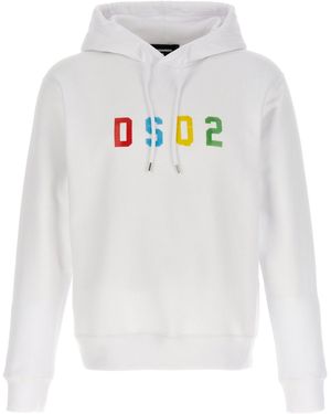 DSquared² Rubberized Logo Hoodie - White