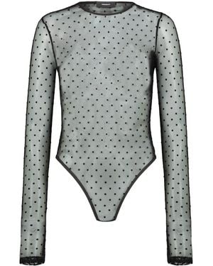 Wardrobe NYC Polka Dot Bodysuit - Gray