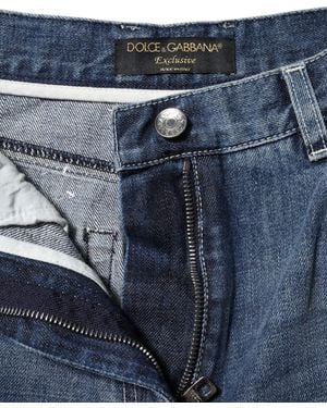 Dolce & Gabbana Cotton High Waist Wide Leg Denim Jeans Clothing - Blue