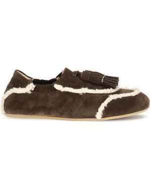 Fratelli Rossetti Suede Slip-On Loafers With Tassel - White