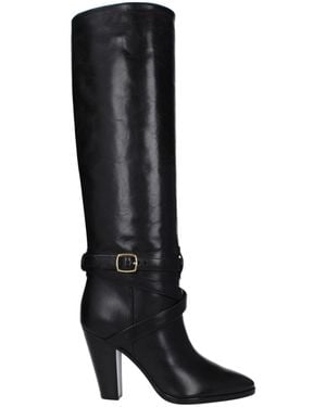 Celine Leather High Heel Boots - Black