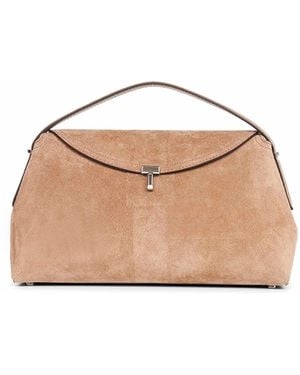 TOTEME Tobacco T-Lock Top Handle Bag - Natural