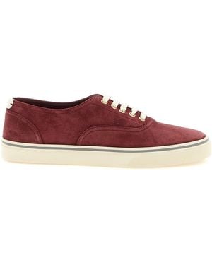 Brunello Cucinelli Calfskin Low Top Sneakers - Red
