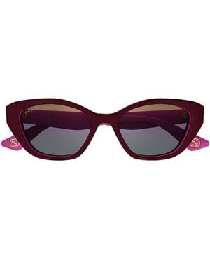 Gucci Gg1638S 003 Burgundy-Fuchsia- Gradient With Mirror Fucshia Sunglasses - Purple