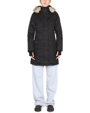 Nobis Stylish Parka Jacket With Drawstring Hood - Black