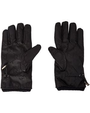 Gucci Gg Monogram Logo Gloves Accessories - Black