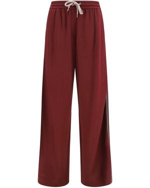 Brunello Cucinelli Track Pants Cotton-Silk - Red